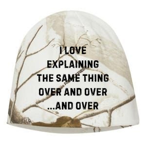 I Love Explaining The Same Thing Over And White Lie Party Kati - Camo Knit Beanie