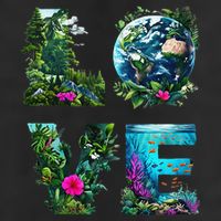 I Love Earth Day Planet Environmental Activism Globe Nature 7 Panel Mesh Trucker Snapback Hat