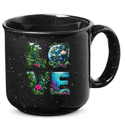 I Love Earth Day Planet Environmental Activism Globe Nature 15oz Campfire Ceramic Mug