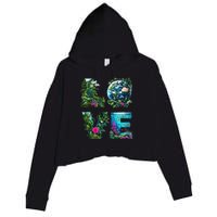 I Love Earth Day Planet Environmental Activism Globe Nature Crop Fleece Hoodie