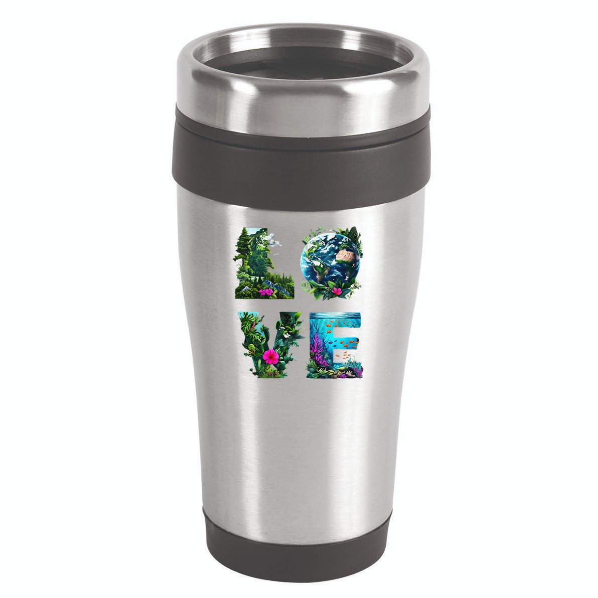 I Love Earth Day Planet Environmental Activism Globe Nature 16oz Travel Tumbler
