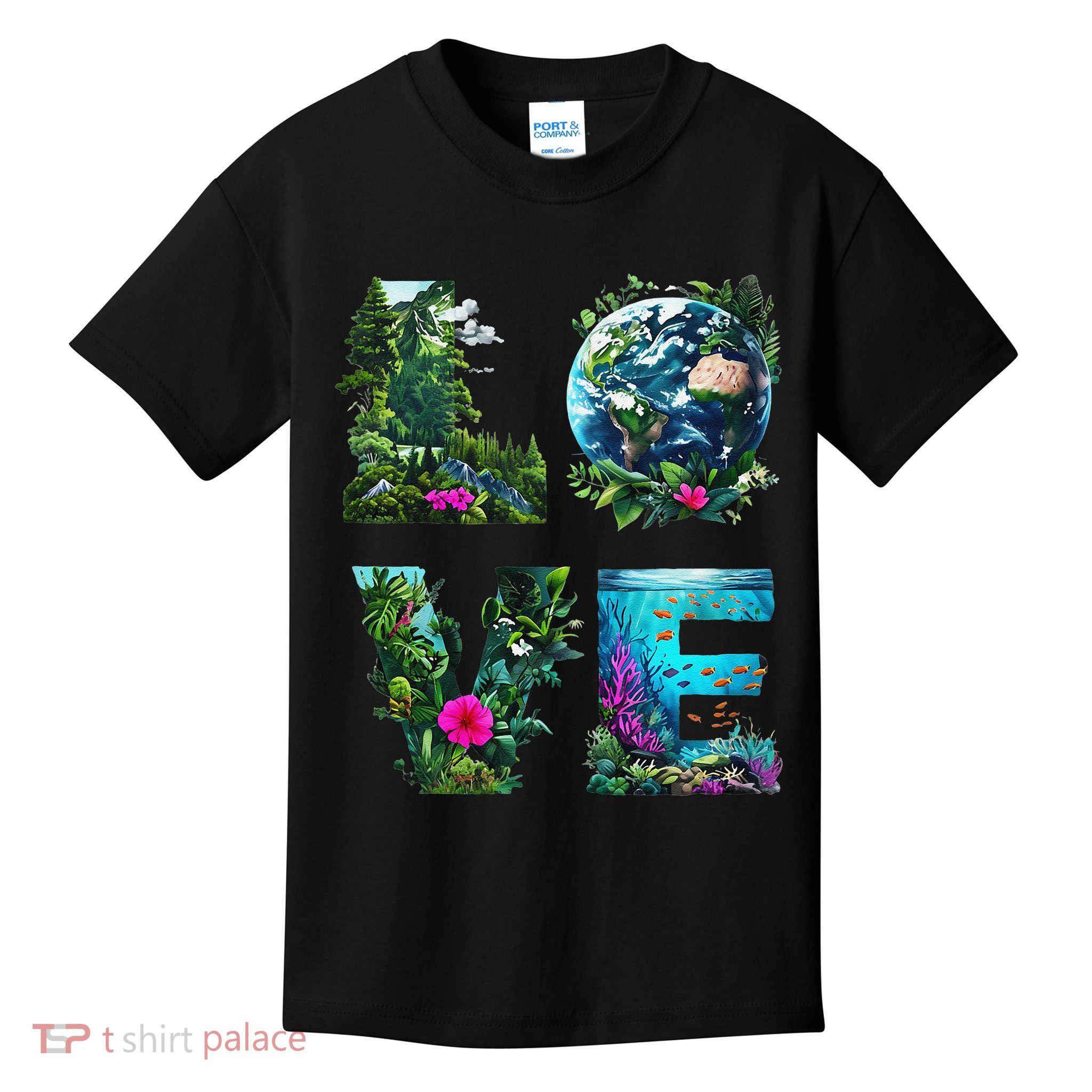 I Love Earth Day Planet Environmental Activism Globe Nature Kids T-Shirt