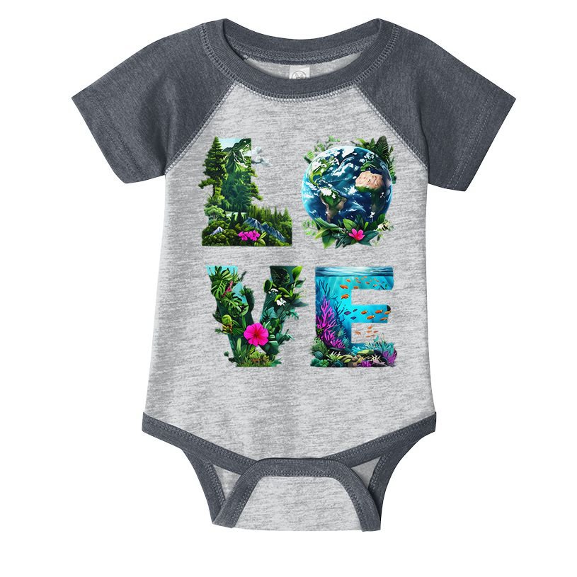 I Love Earth Day Planet Environmental Activism Globe Nature Infant Baby Jersey Bodysuit