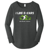 I Like ECars And Maybe 3 People Funny Drive Electric Cars Drive Electric Plug In Women's Perfect Tri Tunic Long Sleeve Shirt