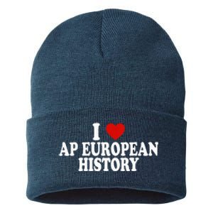 I Love Europe History Ap European I Love Ap European History Sustainable Knit Beanie