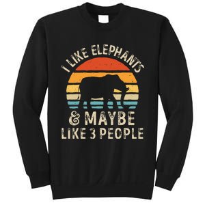 I Like Elephants And Maybe Like 3 People Elephant Retro Sweatshirt