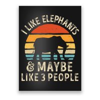 I Like Elephants And Maybe Like 3 People Elephant Retro Poster