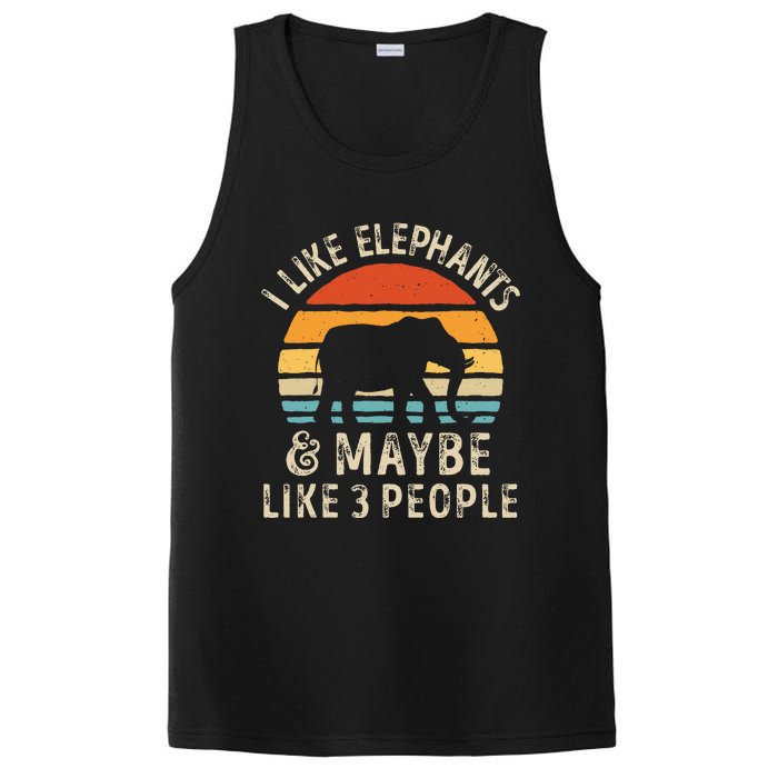 I Like Elephants And Maybe Like 3 People Elephant Retro PosiCharge Competitor Tank