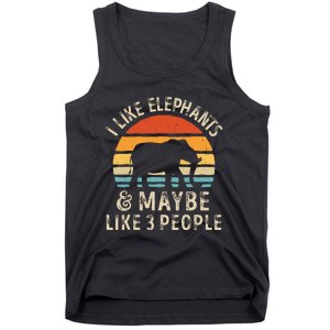 I Like Elephants And Maybe Like 3 People Elephant Retro Tank Top