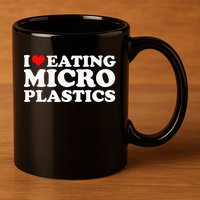 I Love Eating Microplastics Heart To Eat Micro Plastic 11oz C Handle Ceramic Mug