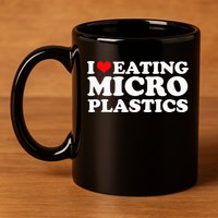 I Love Eating Microplastics Heart To Eat Micro Plastic 11oz C Handle Ceramic Mug