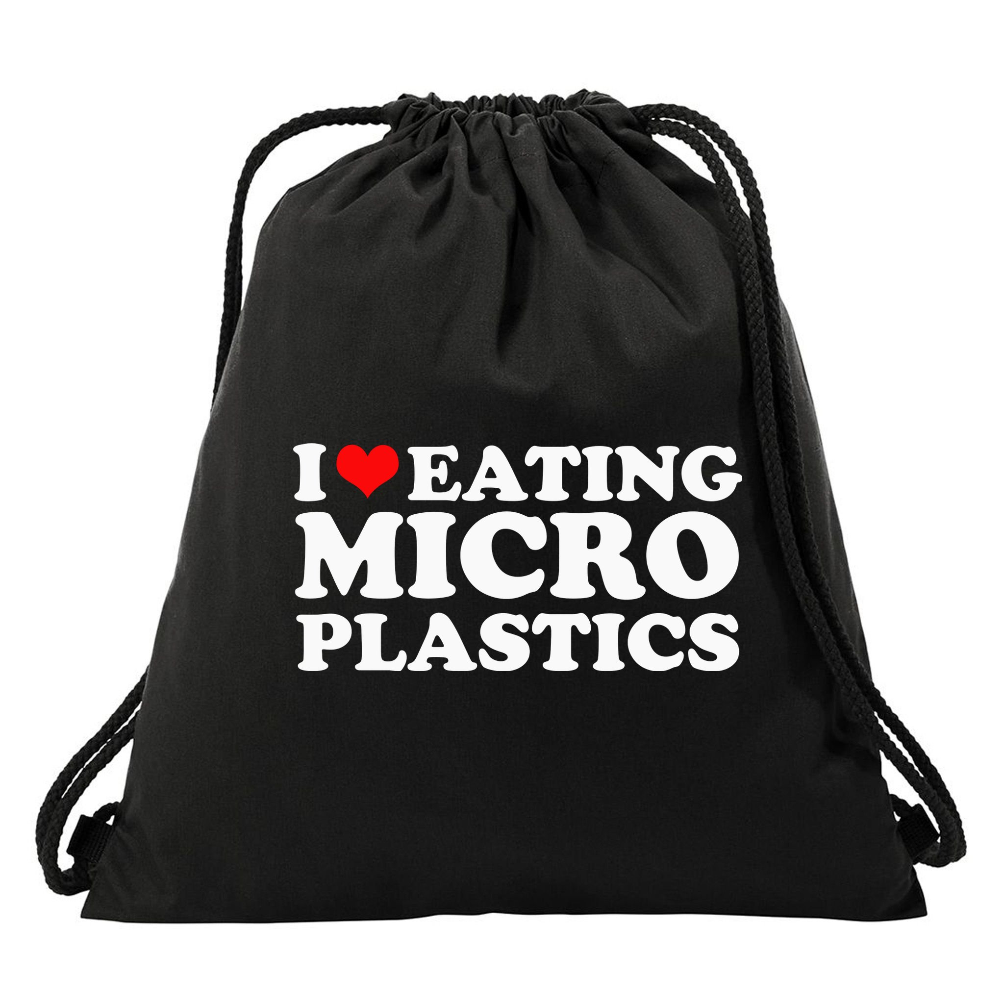 I Love Eating Microplastics Heart To Eat Micro Plastic Drawstring Bag