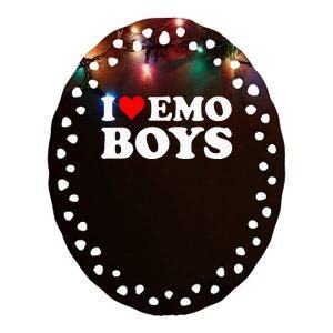 I Love Emo Ceramic Oval Ornament