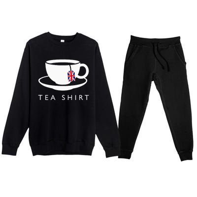 I Love English Tea Uk Flag Fun Novelty Souvenir Memorabilia Premium Crewneck Sweatsuit Set