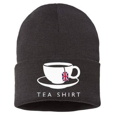 I Love English Tea Uk Flag Fun Novelty Souvenir Memorabilia Sustainable Knit Beanie