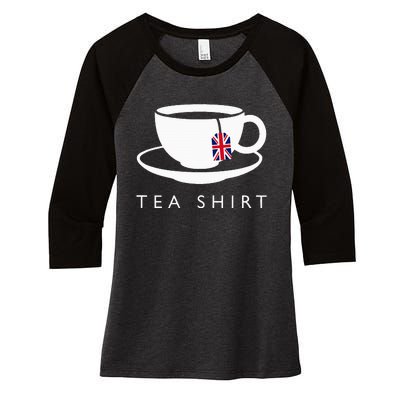 I Love English Tea Uk Flag Fun Novelty Souvenir Memorabilia Women's Tri-Blend 3/4-Sleeve Raglan Shirt