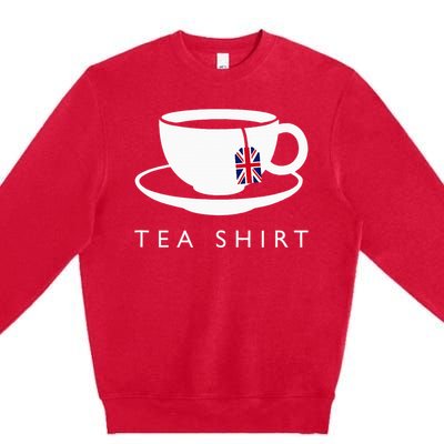 I Love English Tea Uk Flag Fun Novelty Souvenir Memorabilia Premium Crewneck Sweatshirt