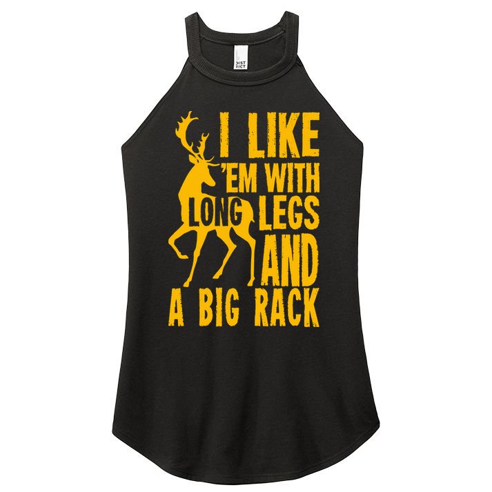 I Like Em With Long Legs And Big Rack Deer Hunting Premium Women's Perfect Tri Rocker Tank