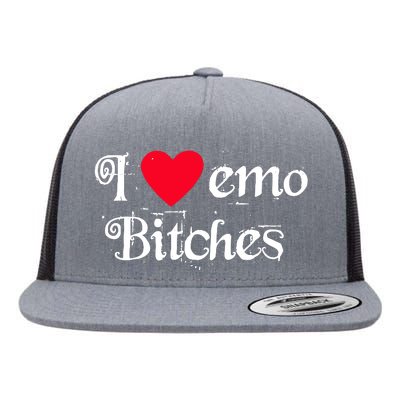 I Love Emo Bitches Flat Bill Trucker Hat