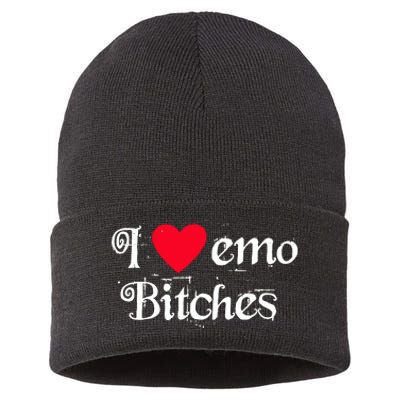 I Love Emo Bitches Sustainable Knit Beanie