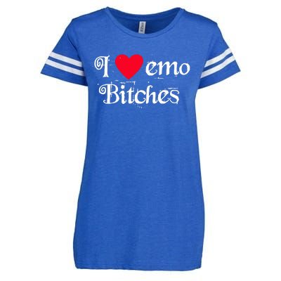 I Love Emo Bitches Enza Ladies Jersey Football T-Shirt