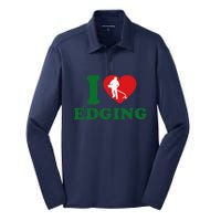 I Love Edging Funny Silk Touch Performance Long Sleeve Polo