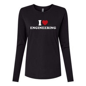 I Love Engineering Geeky Nerd Funny Teacher Womens Cotton Relaxed Long Sleeve T-Shirt