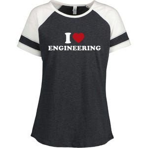 I Love Engineering Geeky Nerd Funny Teacher Enza Ladies Jersey Colorblock Tee