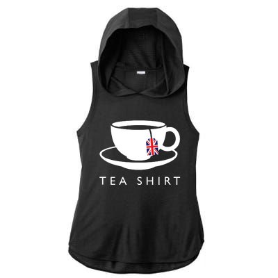 I Love English Tea Uk Flag Fun Novelty Souvenir Memorabilia Ladies PosiCharge Tri-Blend Wicking Draft Hoodie Tank