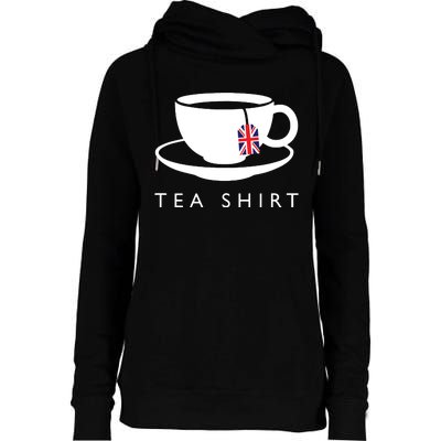 I Love English Tea Uk Flag Fun Novelty Souvenir Memorabilia Womens Funnel Neck Pullover Hood