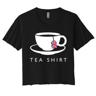 I Love English Tea Uk Flag Fun Novelty Souvenir Memorabilia Women's Crop Top Tee