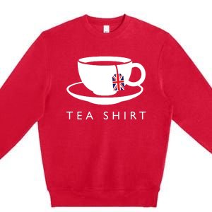 I Love English Tea Uk Flag Fun Novelty Souvenir Memorabilia Premium Crewneck Sweatshirt