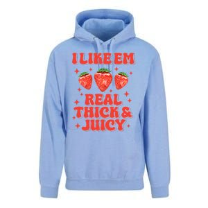 I Like Em Real Thick And Juicy Funny Strawberry Festival Unisex Surf Hoodie