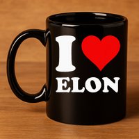 I Love Elon 11oz C Handle Ceramic Mug