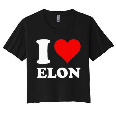 I Love Elon Women's Crop Top Tee