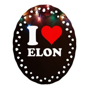 I Love Elon Ceramic Oval Ornament