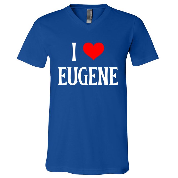 I Love Eugene I Heart Eugene Or Usa Holiday Travel Souvenir Gift V-Neck T-Shirt