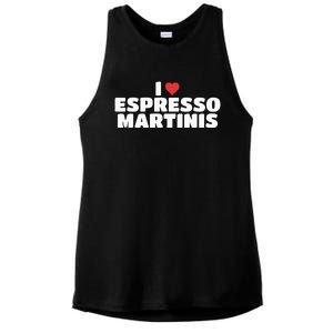 I Love Espresso Martinis funny sayings Ladies PosiCharge Tri-Blend Wicking Tank