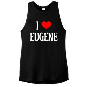 I Love Eugene I Heart Eugene Or Usa Holiday Travel Souvenir Gift Ladies PosiCharge Tri-Blend Wicking Tank