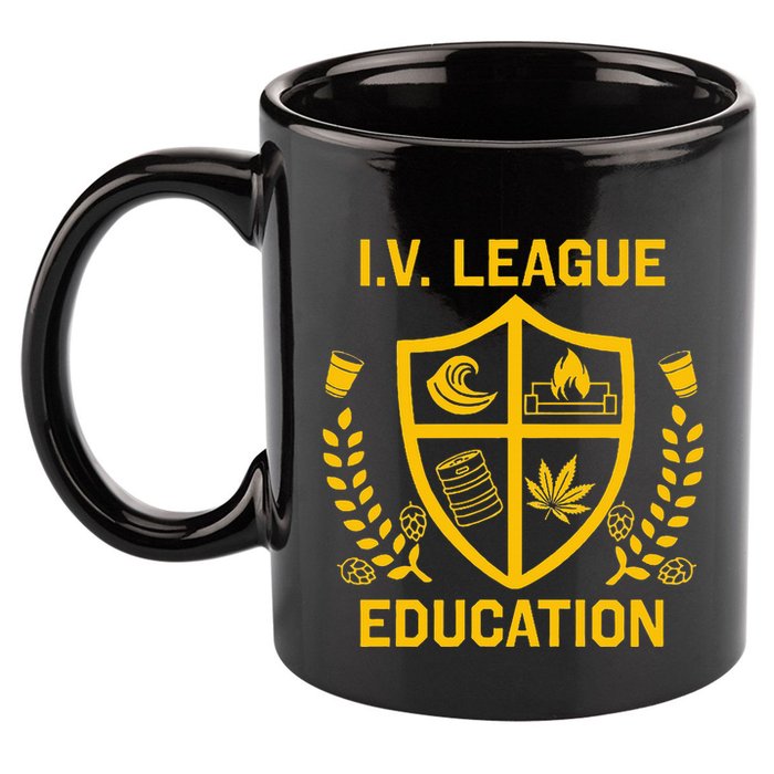 Iv League Education I Partied In Isla Vista 11oz C Handle Ceramic Mug