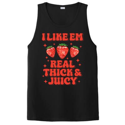 I Like Em Real Thick And Juicy Funny Strawberry PosiCharge Competitor Tank