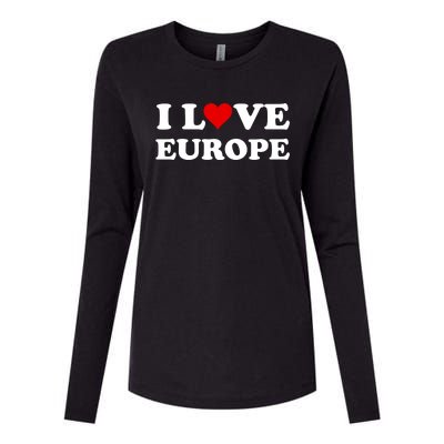 I Love Europe Great Gift Womens Cotton Relaxed Long Sleeve T-Shirt