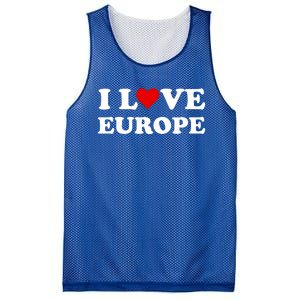 I Love Europe Great Gift Mesh Reversible Basketball Jersey Tank