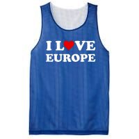 I Love Europe Great Gift Mesh Reversible Basketball Jersey Tank