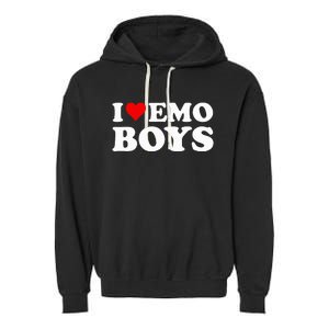 I Love Emo Boy Garment-Dyed Fleece Hoodie