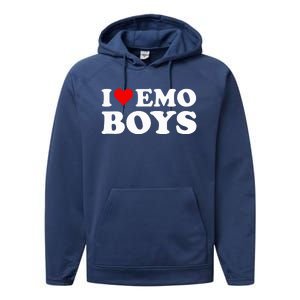 I Love Emo Boy Performance Fleece Hoodie