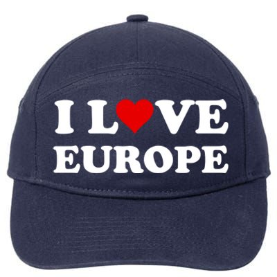 I Love Europe Gift 7-Panel Snapback Hat