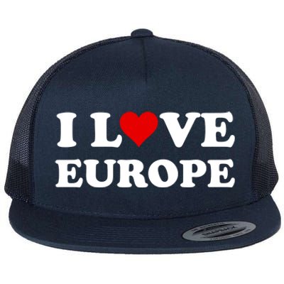 I Love Europe Gift Flat Bill Trucker Hat