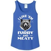 I Like Em Furry And Meaty Funny Grizzly Bear Hunting Hunter Meaningful Gift Ladies Essential Tank