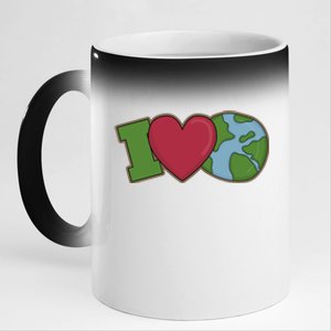 I Love Earth Nature 11oz Black Color Changing Mug